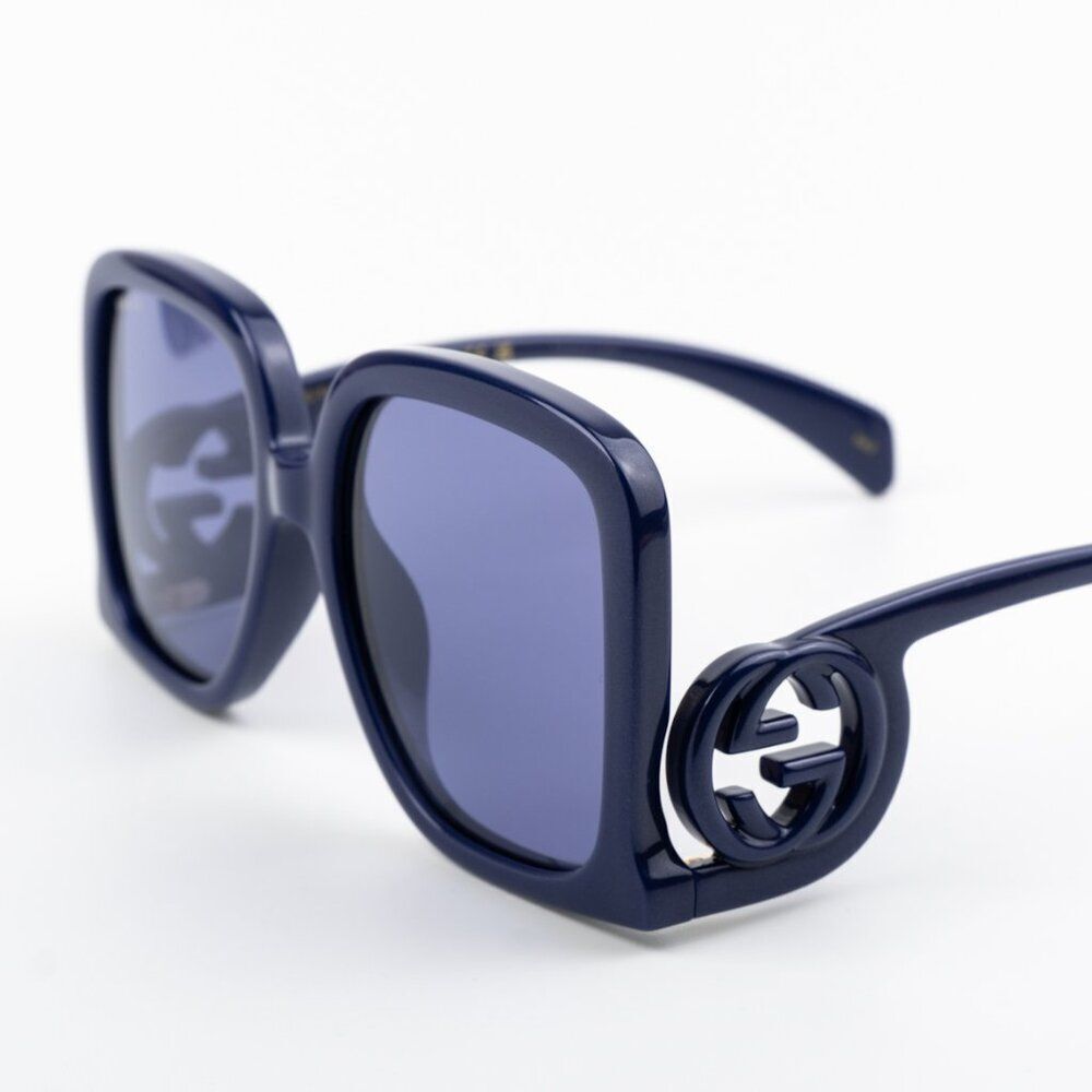 NEW Gucci GG1326S 006 Violet Silver Mirror Oversized Square Women Sunglasses - Picture 6 of 10